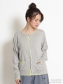デオドラント加工ニットカーディガン/杢グレー