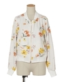 ドビーフラワー柄リバーシブルブルゾン/オフホワイト