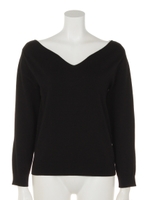 ハートネックニットプルオーバー/グレー