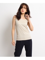 バッククロスラメ天竺タンクトップ/ライトベージュ(051)