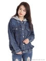 フード付き裏毛デニムＢＩＧＧジャン/ブルー