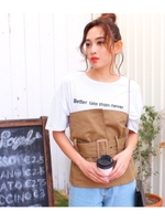 【CHILLE】ベルト付ビスチェトップス/ベージュ(005)