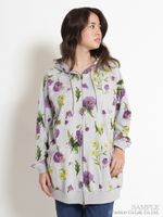 ミニミニ裏毛ポピープリント　ジップアップパーカー/ブルー