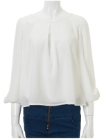 リボンスリーブブラウス/ホワイト