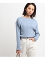 ワイドリブテレコプルオーバー/ライトブルー(091)