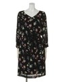 花柄Ｖネックワンピース/ブラック