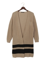 片畦　裾ライン　Vカーデ/オフホワイト/クロ