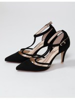 クリアコンビパンプス/ブラック