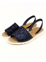 バックストラップフラットサンダル/ブラック