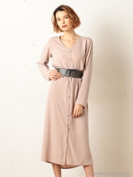 ガウンワンピース/ベージュ