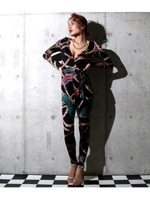 【ANAP USA】チェーン柄カシュクールオールインワン/ブラック(027)