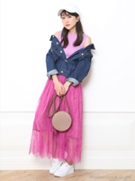 ドットチュールスカート/パープル