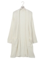 ワイドリブロングショールカーデ/ホワイト