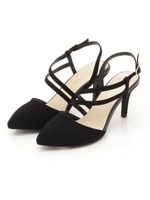 2連ストラップパンプス/ブラック