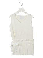 ぺプラムニットトップス/WHITE
