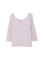 スカラフラワーレースニット/ラベンダー(080)