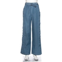 フリルワイドデニムパンツ