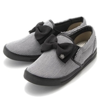 リボンモチーフつきストライプスリッポン