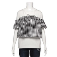 【30%OFF】リメイク風肩開きTシャツ