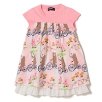 乗り物動物柄切り替えワンピース