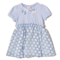 【30%OFF】透けドットドッキングワンピース