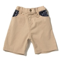 部分ペイズリー柄ハーフパンツ