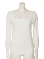 SQUARE CUT RIB TOPS/WHT