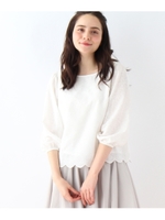 [WEB限定サイズ(S・LL)あり]フラワー刺しゅうブラウス/ホワイト(001)