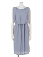 ジョーゼットブラウジングワンピース/サックス