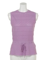 スルーMIXパターンノースリニット/ラベンダー