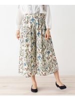 フラワープリントワイドパンツ/ホワイト系(102)