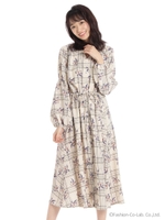 プリントガウンワンピース/シロ
