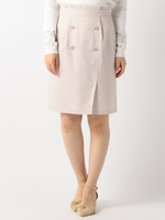 釦付きタイトスカート/ベージュ