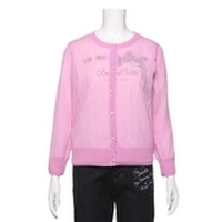 シェルボタンつき透けニットカーディガン