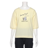 モチーフ刺しゅう入り袖チュール重ねTシャツ