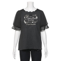 【30%OFF】ロゴ刺しゅう入りシフォンスリーブＴシャツ