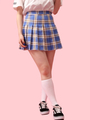 WC/カラーチェックプリーツスカパン