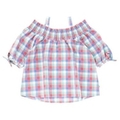 ガールズ ブルームマドラスプレイドトップ
