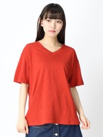 WEGO/VネックスラブルーズTシャツ