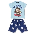ファニーゴリラ＆スケートプリントTシャツ×スター総柄ショートパンツセット