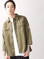 WEGO/ワッペンミリタリー7分袖シャツ
