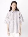 WEGO/台襟ストライプシャツ