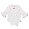 【31%OFF】リボンつきフリル袖ロンパース