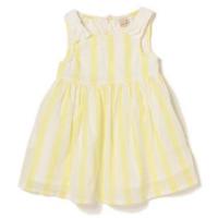 【36%OFF】肩リボン切り替えストライプワンピース