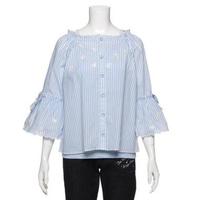 【50%OFF】インナーキャミつきギンガム前開きブラウス