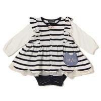 【50%OFF】ネコボーダードレスカバーオール