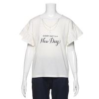 【50%OFF】ネックレスプリントロゴTシャツ