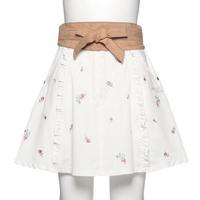 【50%OFF】ベルトつき花柄レースフレアスカパン