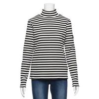 【50%OFF】ボーダーハイネックTシャツ