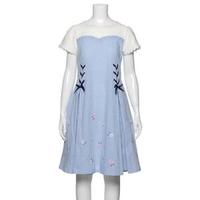 【50%OFF】重ね着風花刺しゅうレースアップワンピース